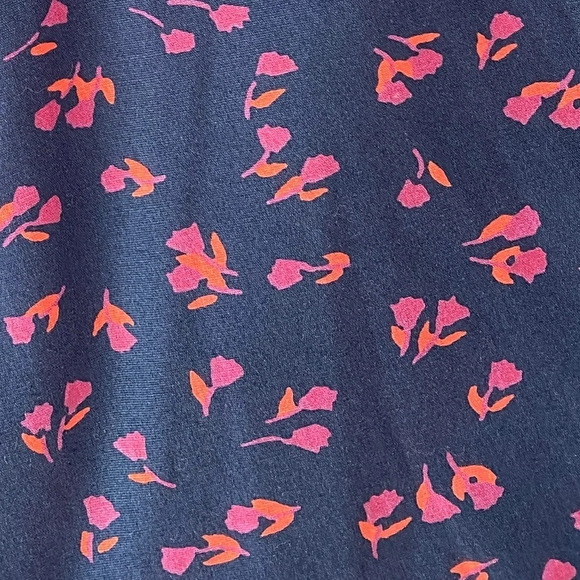 Perry Ellis, Stretch Slim Fit Floral Pattern Button-down Shirt, Navy Blue, Pink - Picture 2 of 12